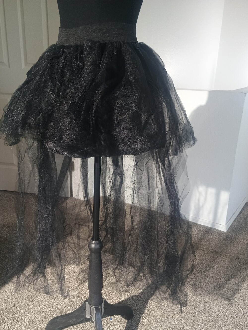 SpookTacular Creations Black Layered Tulle High-Low Skirt
